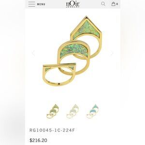 sz 6 Opal Stacking Rings, $216 Retail 18k Gold Plated